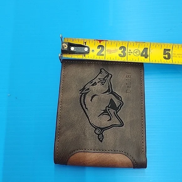 Leather bifold arkansas razorback wallet - Picture 2 of 4